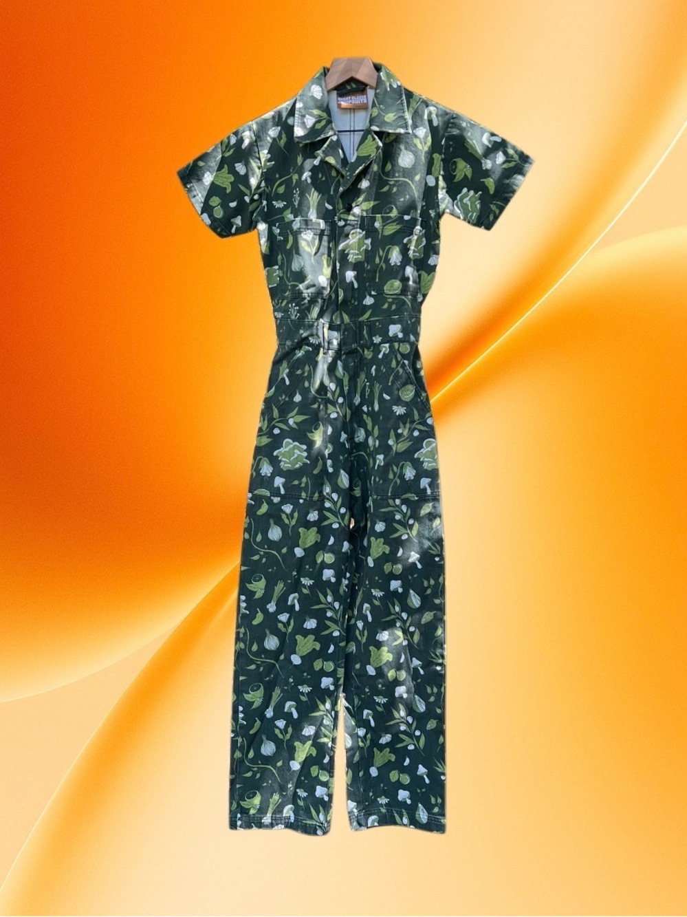 Big Bud Press Green Cookbook Short Sleeve Jumpsuit Size XS